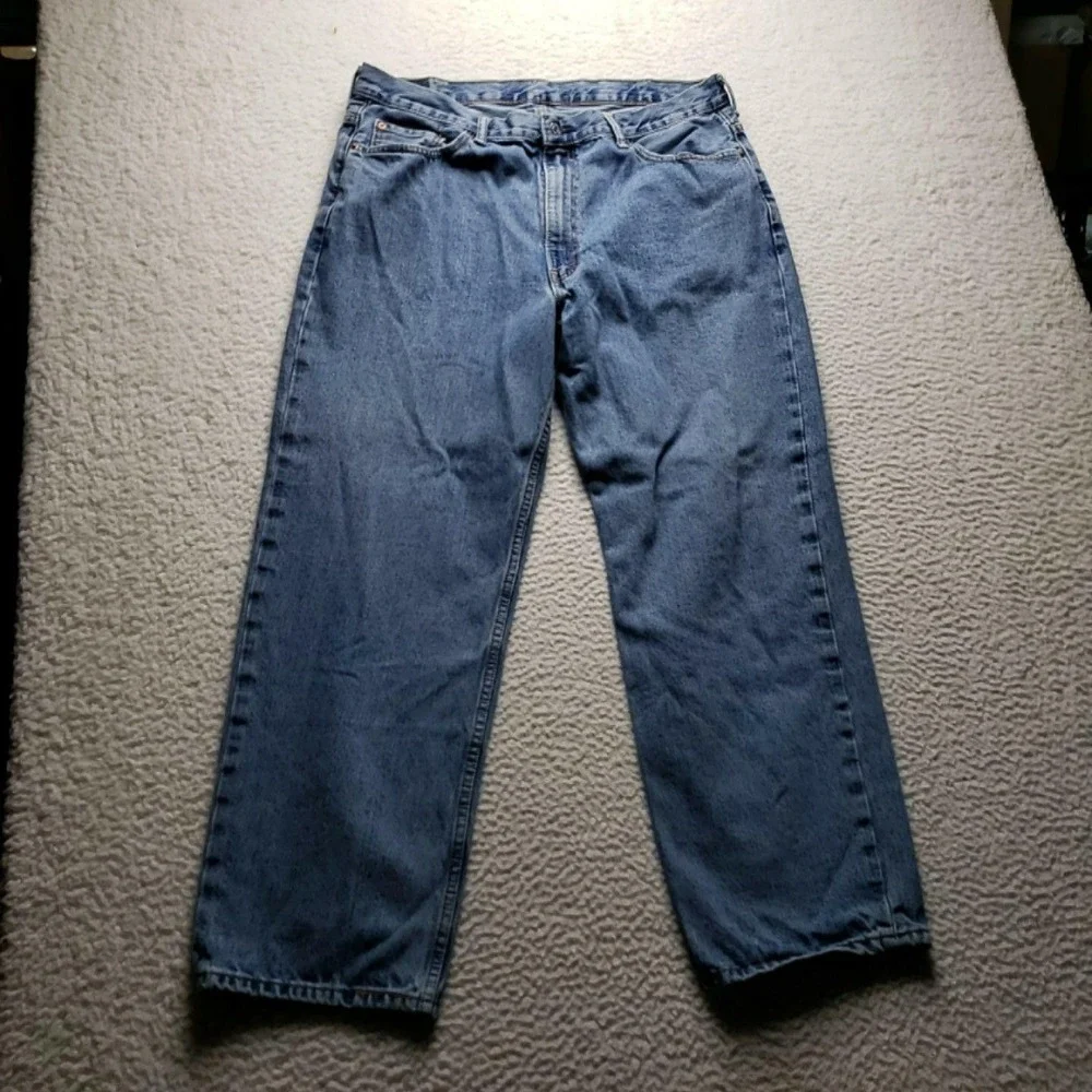 Levis 550 Jeans Mens 37x29 Blue Relaxed Fit Tapered Denim Pants Med Wash